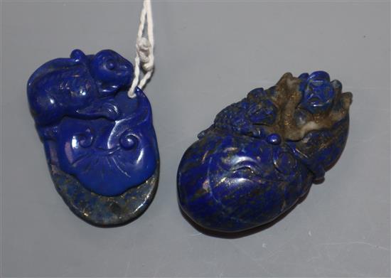 Two Chinese lapis lazuli carvings